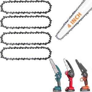 4-Inch Mini Chainsaw Replacement Chain - 4 Pack