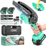 Tietoc 6-Inch Mini Cordless Chainsaw with Batteries