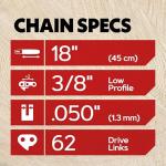 Oregon 3-Pack AdvanceCut Chainsaw Chains - 18" Bar