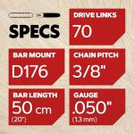 Oregon 20" Chainsaw Guide Bar & Chain Combo