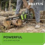 Greenworks 14.5 Amp 18" Electric Chainsaw, Model 20332