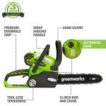 Greenworks 40V 12" Cordless Compact Chainsaw Bundle