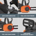 Worx 20V 10" Cordless Chainsaw with Auto-Tension