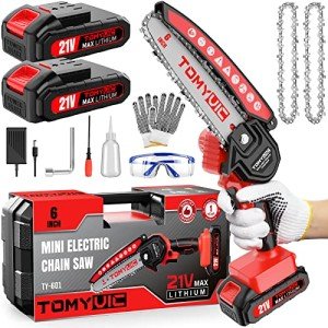 Cordless Mini Chainsaw 6-Inch with Rechargeable Batteries