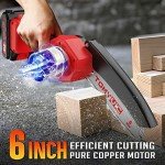 Cordless Mini Chainsaw 6-Inch with Rechargeable Batteries