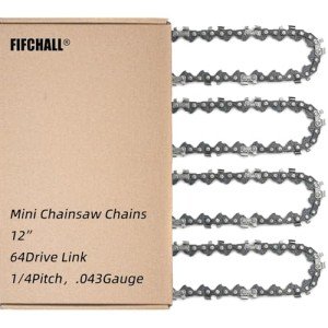 12-Inch Chainsaw Chain - 4 Pack Replacement