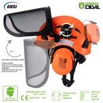 Forestry Safety Helmet with Face Shield & Ear Muffs