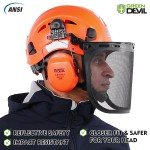 Forestry Safety Helmet with Face Shield & Ear Muffs
