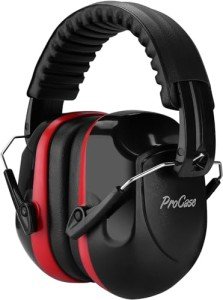 Procase Adjustable Noise-Canceling Headphones, Red