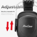 Procase Adjustable Noise-Canceling Headphones, Red