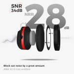 Procase Adjustable Noise-Canceling Headphones, Red