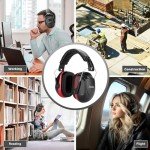 Procase Adjustable Noise-Canceling Headphones, Red