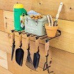Wall-Mounted Gardening Tool Organizer Shelf