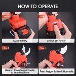 Cordless Electric Pruning Shears with Batteries & Blades