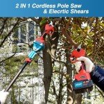 Cordless 2-in-1 Electric Pruning Shears with Pole