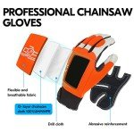Vgo Leather Chainsaw Protection Gloves - Size L