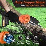 Cordless 6-Inch Mini Chainsaw with Charger and Batteries