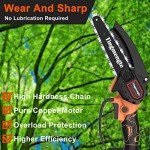 Cordless 6-Inch Mini Chainsaw with Charger and Batteries