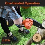 Cordless 6-Inch Mini Chainsaw with Charger and Batteries