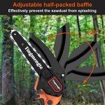 Cordless 6-Inch Mini Chainsaw with Charger and Batteries