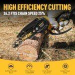 DEVONIC 6-Inch Cordless Mini Chainsaw with Batteries