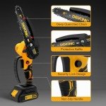 DEVONIC 6-Inch Cordless Mini Chainsaw with Batteries