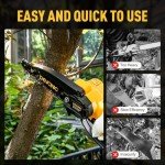 DEVONIC 6-Inch Cordless Mini Chainsaw with Batteries