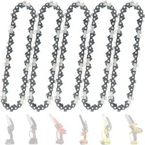 4-Inch Chainsaw Chain – 5 Pack Replacement Set