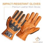 Premium Goatskin Leather Anti-Impact Work Gloves