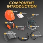 TOOLIOM Arborist Chainsaw Safety Helmet with Ear Protection