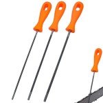 Chainsaw File Set with Plastic Handle - 3 Pieces