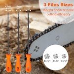 Chainsaw File Set with Plastic Handle - 3 Pieces