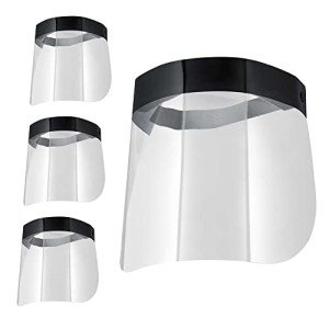 Black Safety Face Shields - Ultra Clear Protection (Pack of 4)