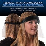 Black Safety Face Shields - Ultra Clear Protection (Pack of 4)