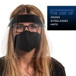 Black Safety Face Shields - Ultra Clear Protection (Pack of 4)