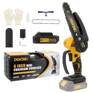EVONIC 6-Inch Cordless Mini Chainsaw for Gardening
