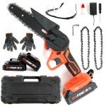 6-Inch Cordless Mini Chainsaw with Batteries & Chains