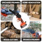 6-Inch Cordless Mini Chainsaw with Batteries & Chains