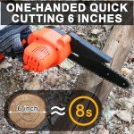 6-Inch Cordless Mini Chainsaw with Batteries & Chains