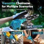 Portable Mini Chainsaw with 2000mAh Batteries