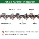 UPFOREST 16" Low-Kickback Chainsaw Chain 56 Links