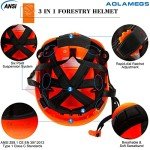 Orange Chainsaw Helmet with Face Shield and Ear Muffs