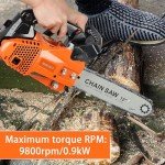 LEAQU 12-Inch Gas Chain Saw, 25.4CC Power