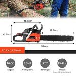 COOCHEER 62CC 20-Inch Gas Chainsaw with Tools