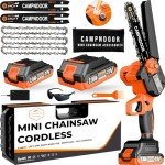 Cordless 6-Inch Mini Chainsaw - Self-Oiling Electric Saw
