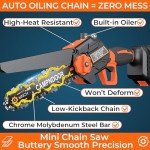 Cordless 6-Inch Mini Chainsaw - Self-Oiling Electric Saw