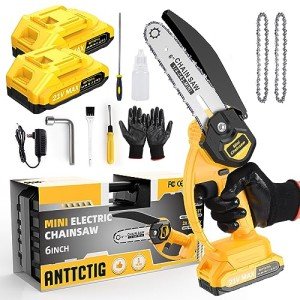 Portable 6 Inch Mini Electric Chainsaw with Batteries