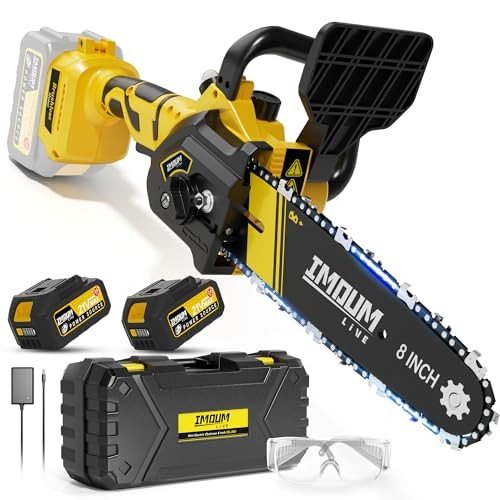 Cordless Mini Chainsaw with 2 Batteries and Case