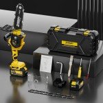 Cordless Mini Chainsaw with 2 Batteries and Case