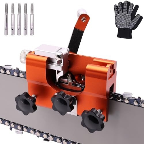 Briegous Portable Chainsaw Sharpening Jig with 5 Heads
